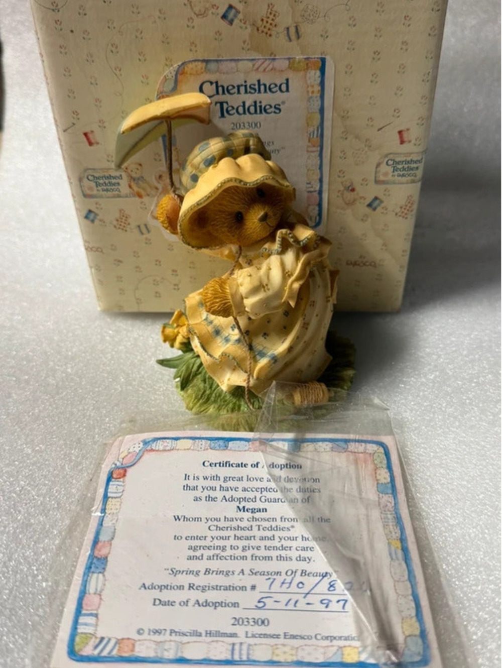 Cherished Teddies "Megan" Figurine 203300 "Spring Brings a Season of Beauty"